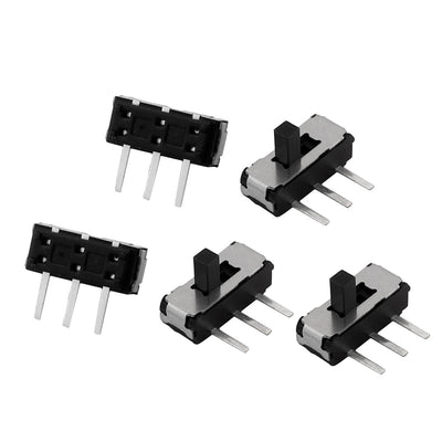 Harfington Uxcell 5pcs 2 Position 3P SPDT SMT Surface Mounted Devices Self Locking Mini Power Slide Switch 9mmx3mmx3mm