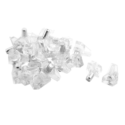 Harfington Uxcell Support Peg Stud Pin Shelf Cupboard Cabinet Clear 5mm Dia 25 Pcs for Kitchen