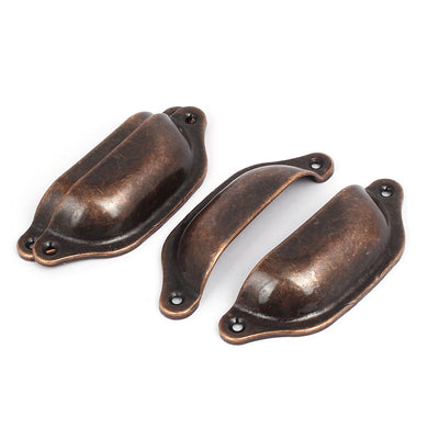 Harfington Uxcell Cabinet Drawer Door Shell Shape Knobs Pull Handles Copper Tone 98mm Length 4PCS