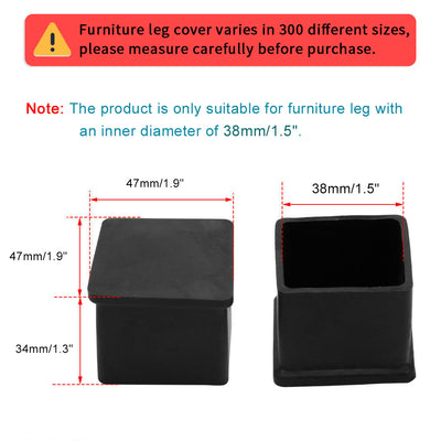 Harfington Uxcell Home Furniture Rubber Floor Protector Table Chair Foot Leg Cover Pad 38 x 38mm 8pcs