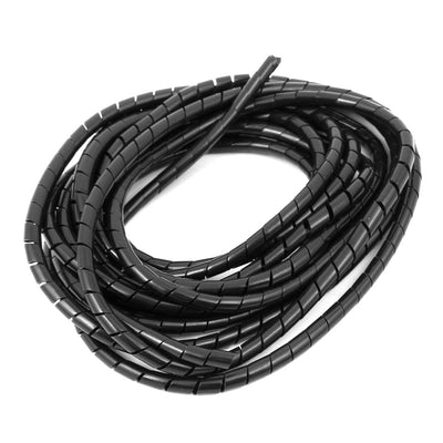 Harfington Uxcell 5mm Flexible Spiral Tube Cable Wire Wrap Computer Manage Cord Black 4 Meter