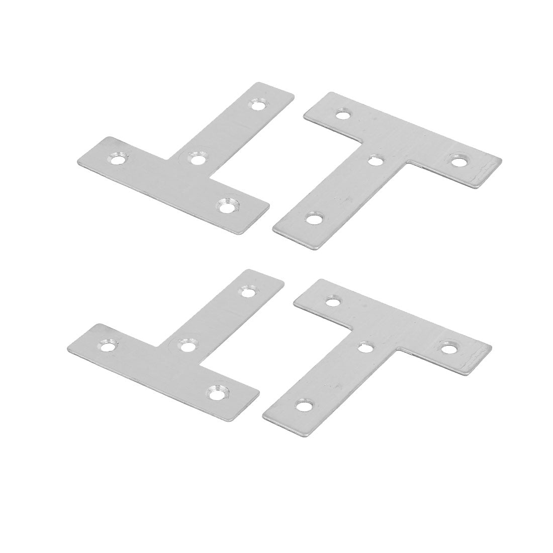 uxcell Uxcell 60mmx60mmx1mm Stainless Steel Flat T Shaped Corner Brace Repair Plates 4pcs