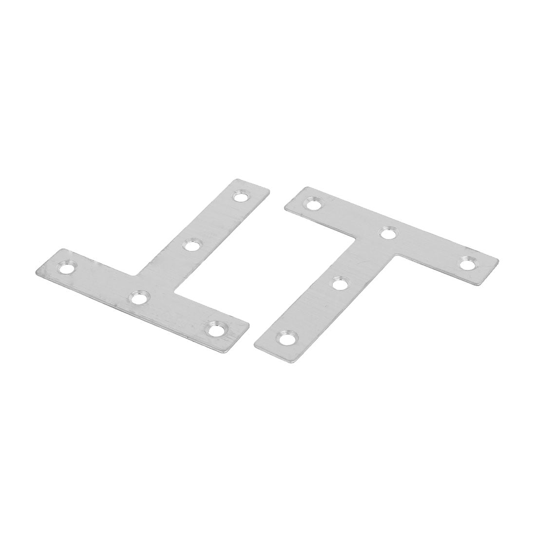 uxcell Uxcell 80mmx80mmx1mm Stainless Steel Flat T Shaped Corner Brace Repair Plates 4pcs