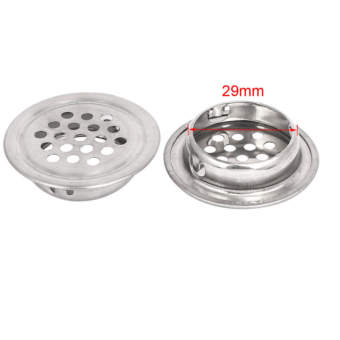 uxcell Uxcell 29mm Bottom Dia Stainless Steel Round Shaped Mesh Hole Air Vent Louver 5pcs