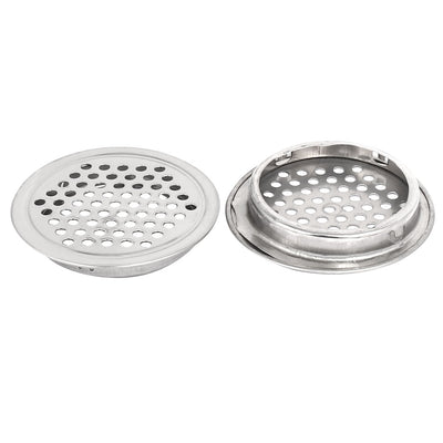 Harfington Uxcell 53mm Bottom Dia Stainless Steel Round Shaped Mesh Hole Air Vent Louver 5pcs