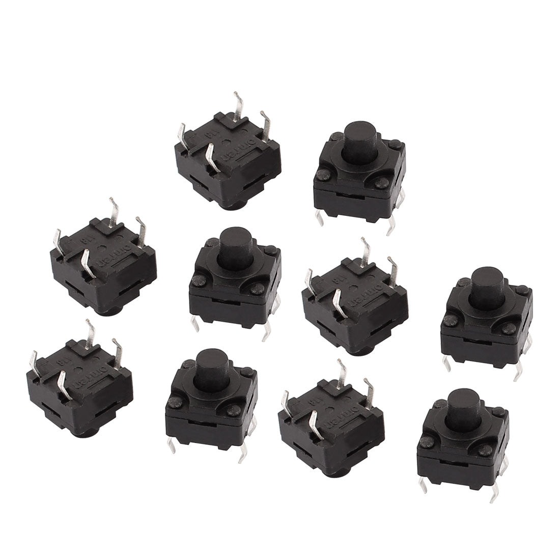 uxcell Uxcell 10Pcs 6mmx6mmx5mm Panel PCB Waterproof Momentary Tactile Tact Push Button Switch 4 Pin DIP