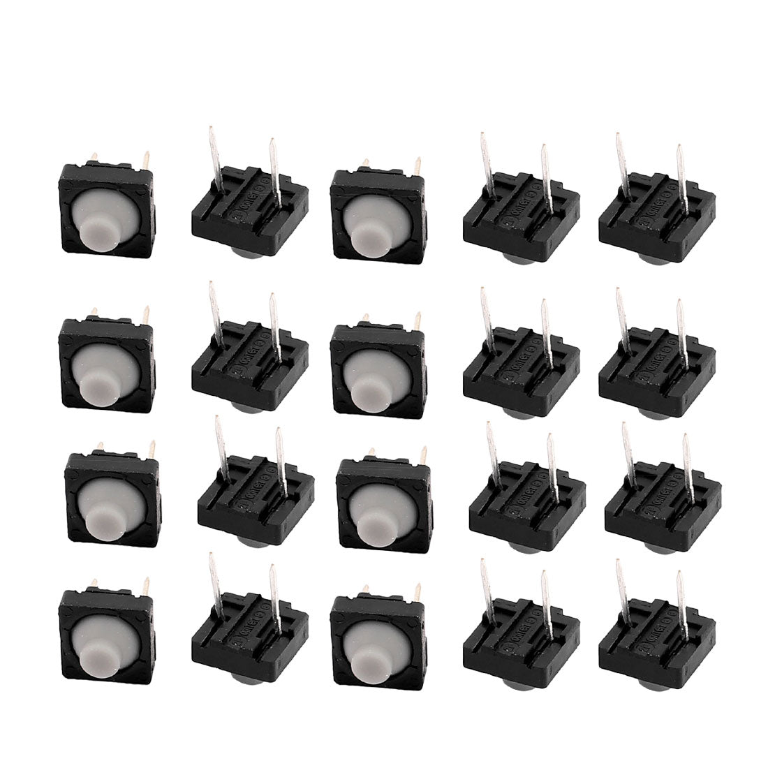 uxcell Uxcell 20Pcs 8mmx8mm Panel PCB Silica Gel Momentary Tactile Tact Push Button Switch 2 Pin DIP