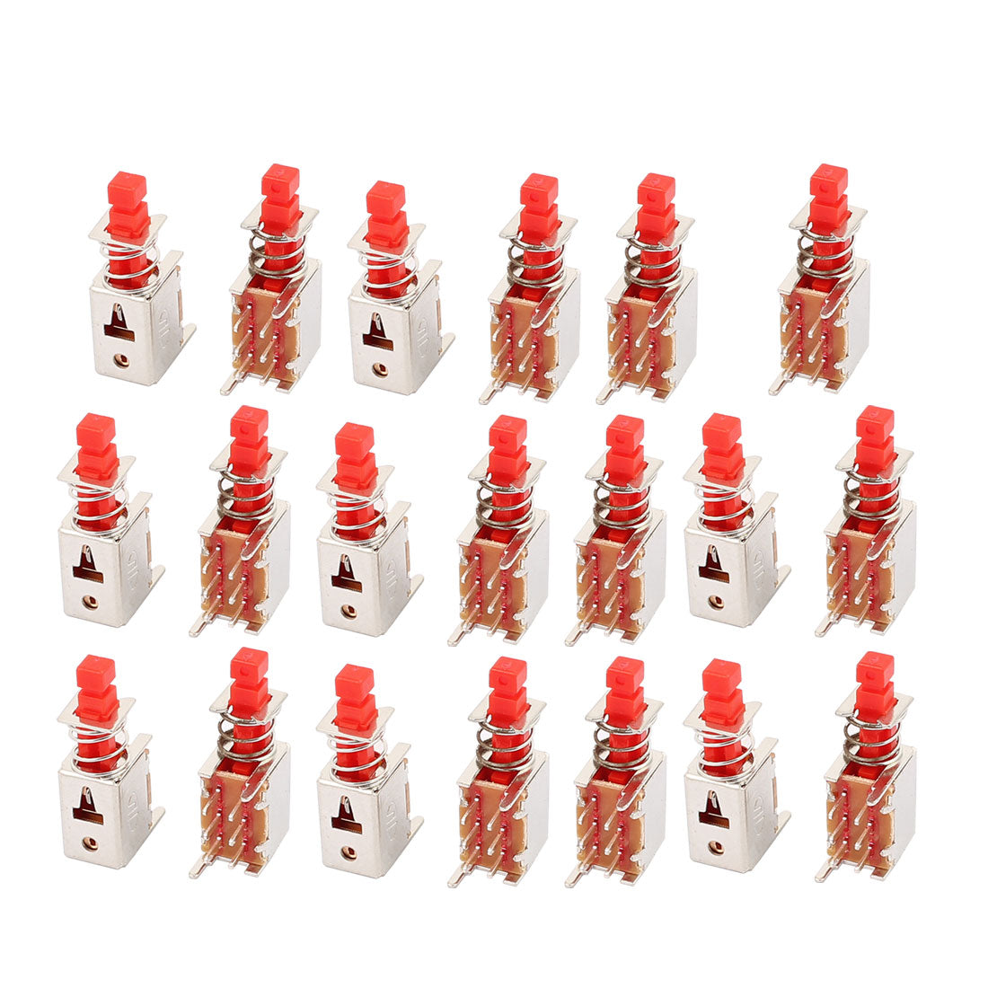 uxcell Uxcell 20Pcs 6 Pin 2mm Pitch Self-Locking DPDT Mini Micro Push Button Switch