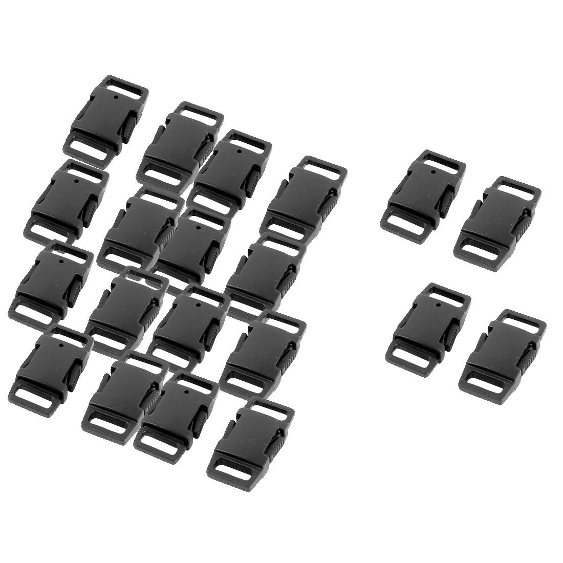 uxcell Uxcell Handbag Plastic Strap Double Side Quick Release Buckle Fastener Black 20 Pcs