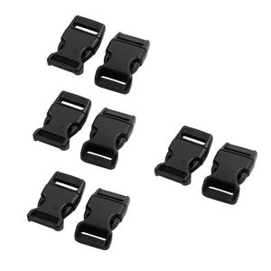 5Pcs 1 1/4 Wide Webbing Strap Plastic Curved Clasp Side Release Buckle  Black 