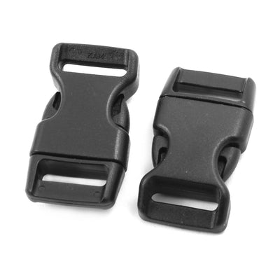 Harfington Uxcell Plastic Backpack Strap Connecting Side Quick Release Buckles Black 15mm 50pcs