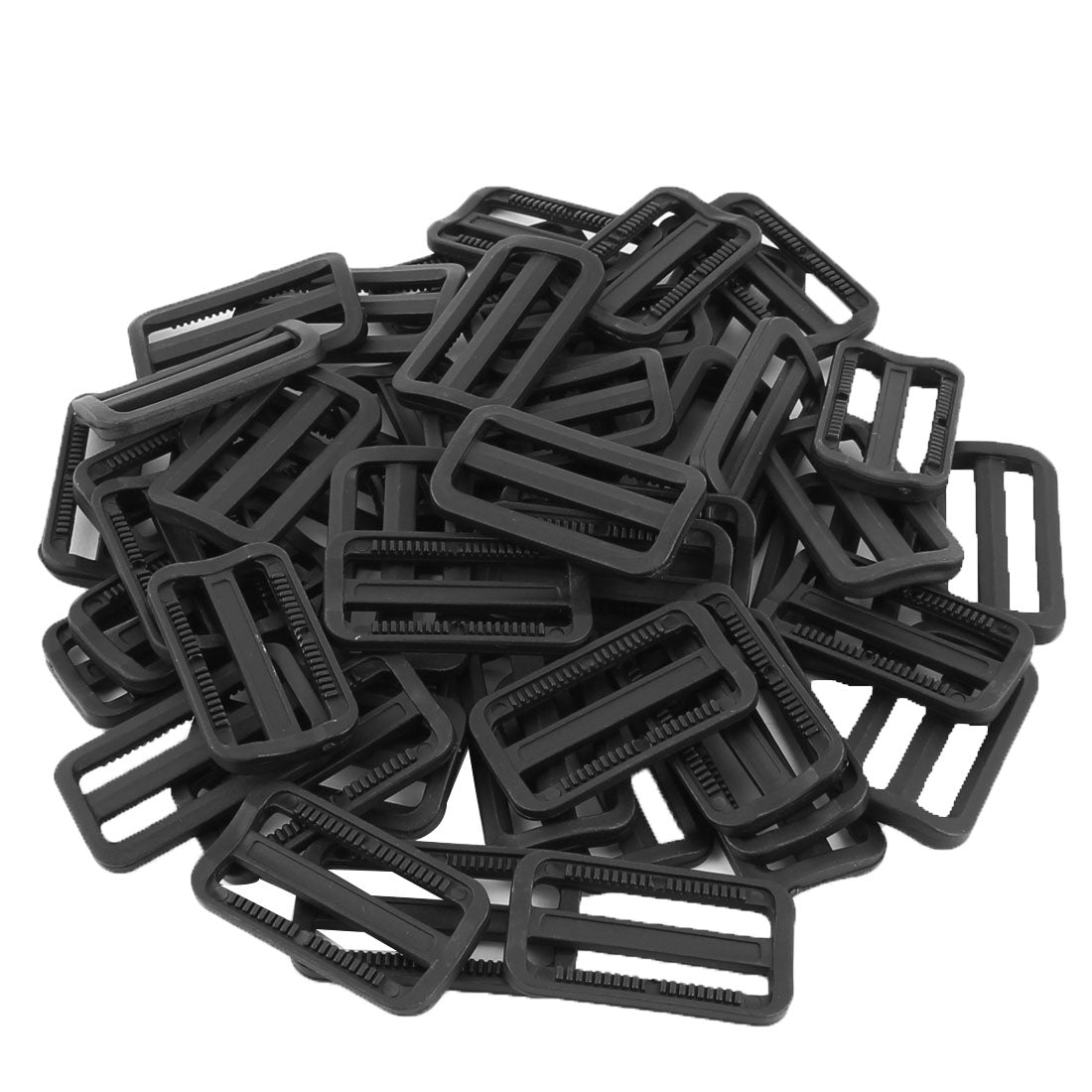 uxcell Uxcell Luggage Bag Plastic Webbing Connecting   Glide Buckle Fastener Black 50 Pcs