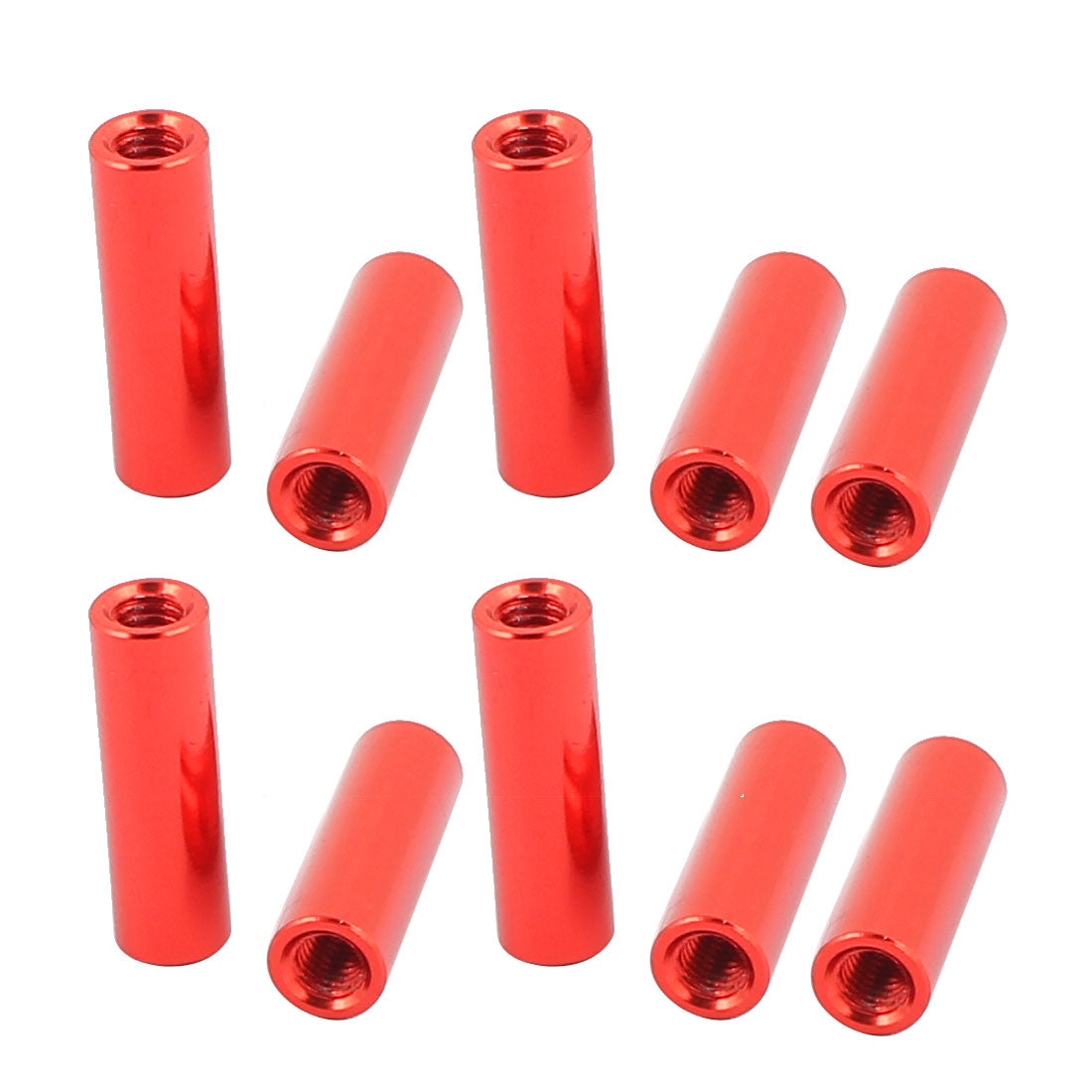 uxcell Uxcell 10 Pcs M3 x 16mm Round Aluminum Column Alloy Standoff Spacer Stud Fastener for Quadcopter Red