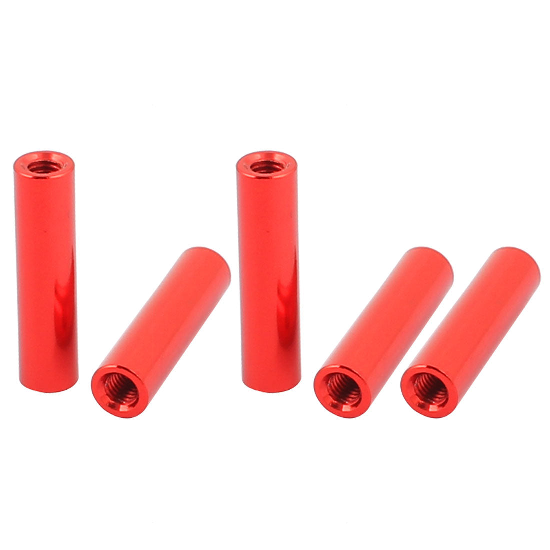 uxcell Uxcell 5 Pcs M3 x 20mm Round Aluminum Column Alloy Standoff Spacer Stud Fastener for Quadcopter Red