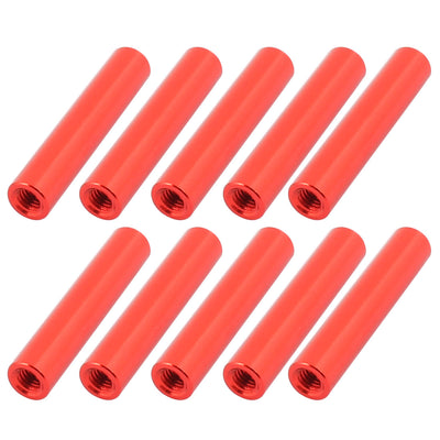Harfington Uxcell 10 Pcs M3 x 25mm Round Aluminum Column Alloy Standoff Spacer Stud Fastener for Quadcopter Red