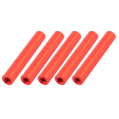 Harfington Uxcell 5 Pcs M3 x 30mm Round Aluminum Column Alloy Standoff Spacer Stud Fastener for Quadcopter Red