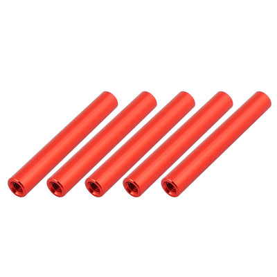 Harfington Uxcell 5 Pcs M3 x 35mm Round Aluminum Column Alloy Standoff Spacer Stud Fastener for Quadcopter Red
