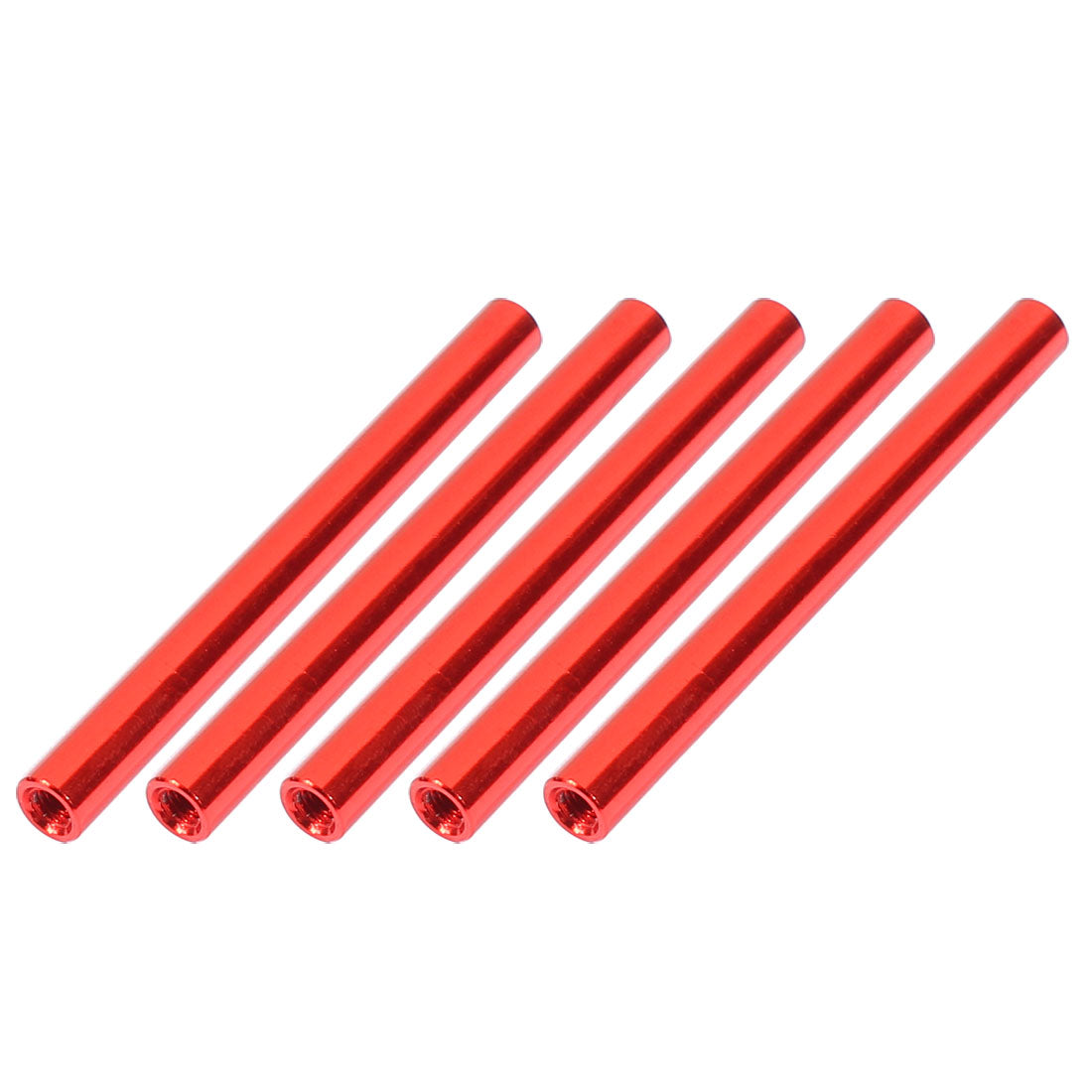uxcell Uxcell 5 Pcs M3 x 55mm Round Aluminiferous Column Alloy Standoff Spacer Stud Fastener for Quadcopter Red