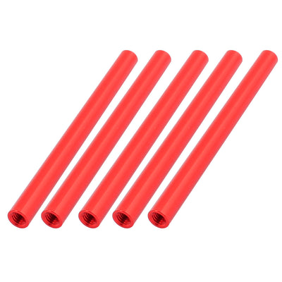 Harfington Uxcell 5 Pcs M3 x 35mm Round Aluminum Column Alloy Standoff Spacer Stud Fastener for Quadcopter Red
