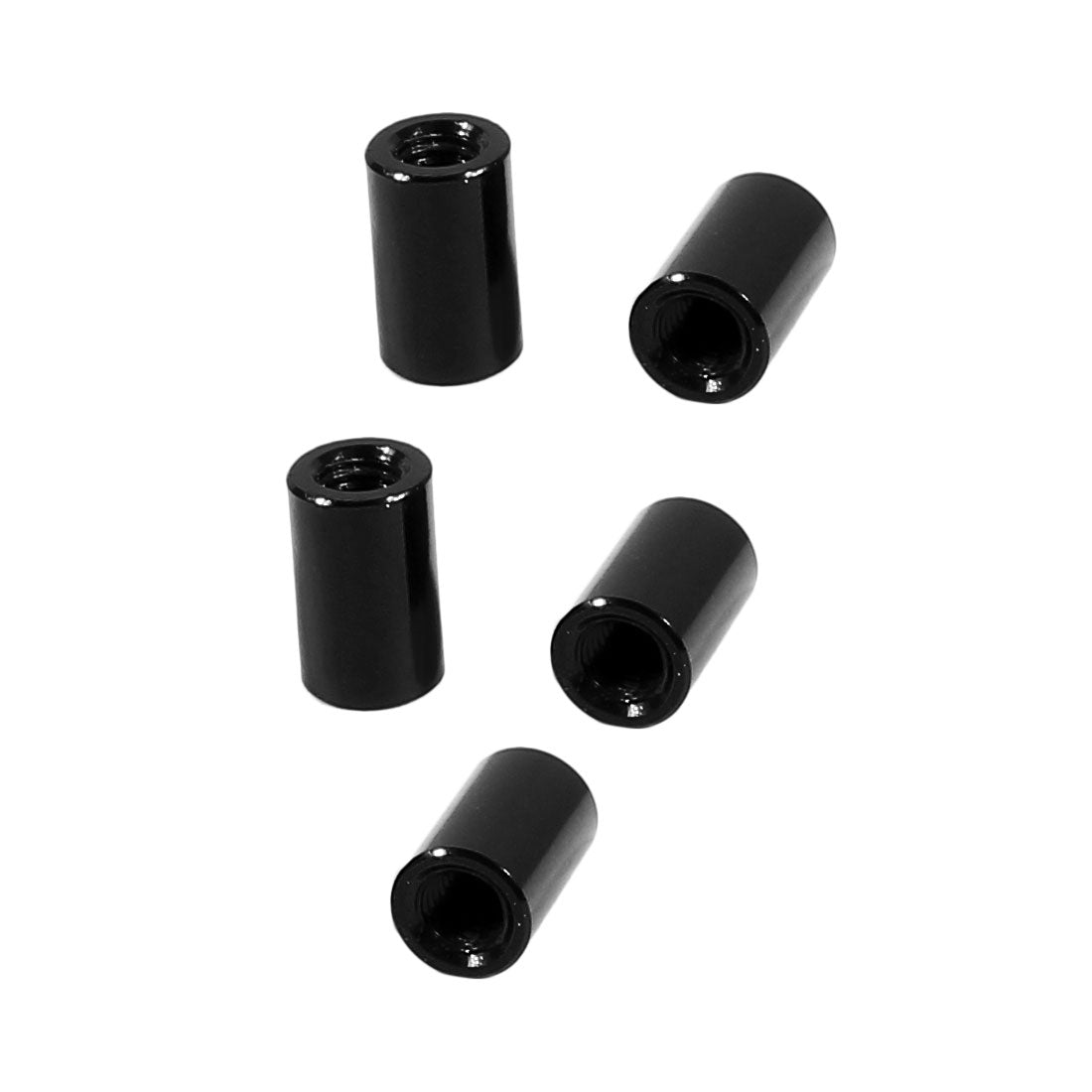 uxcell Uxcell 5Pcs M3 x 8mm Round Aluminum Column Alloy Standoff Spacer Stud Fastener for Quadcopter Black