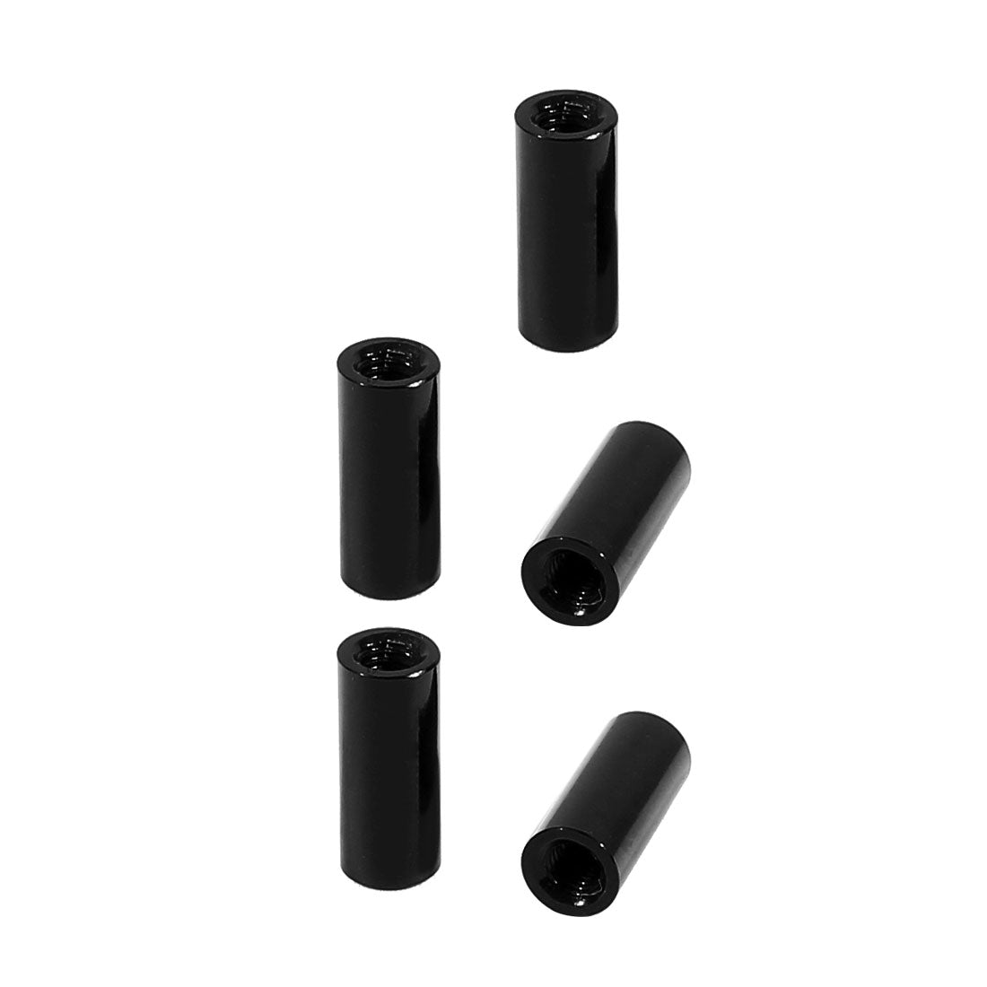 uxcell Uxcell 5Pcs M3 x 12mm Round Aluminum Column Alloy Standoff Spacer Stud Fastener for Quadcopter Black