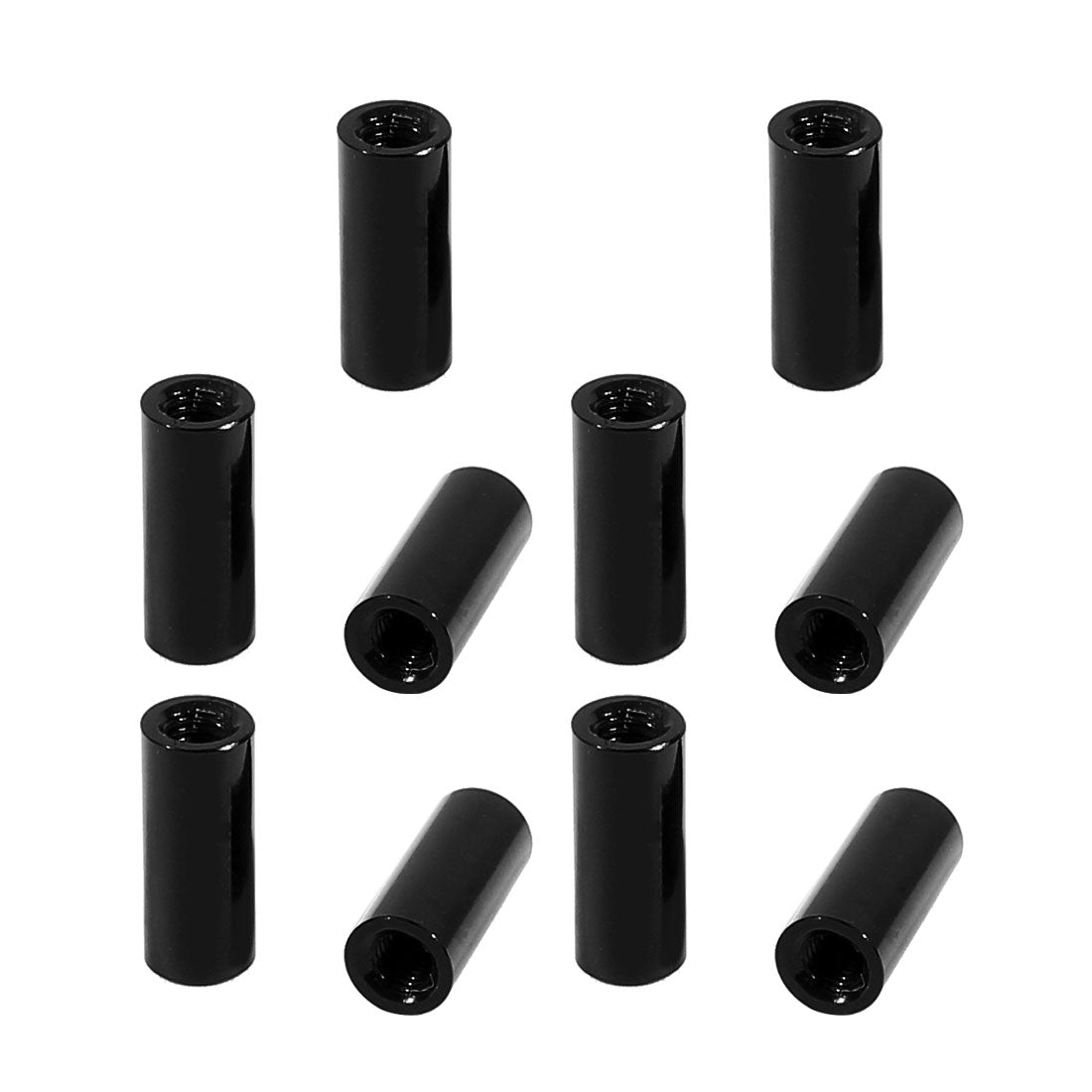 uxcell Uxcell 10Pcs M3 x 12mm Round Aluminum Column Alloy Standoff Spacer Stud Fastener for Quadcopter Black