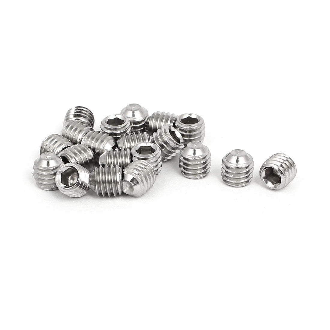 uxcell Uxcell M6x6mm 316 Stainless Steel Hex Socket Cup Point Grub Set Screws 20pcs