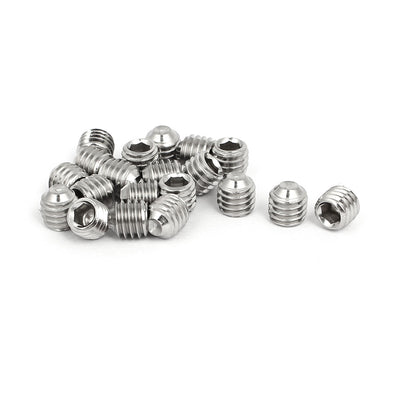 Harfington Uxcell M6x6mm 316 Stainless Steel Hex Socket Cup Point Grub Set Screws 20pcs