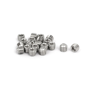 Harfington Uxcell M6x5mm 316 Stainless Steel Hex Socket Cup Point Grub Set Screws 20pcs