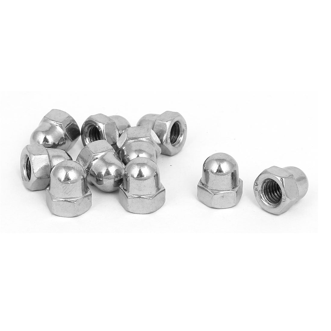 Uxcell Uxcell M4 Thread Dia 316 Stainless Steel Dome Head Cap Acorn Hex Nut Silver Tone 10pcs