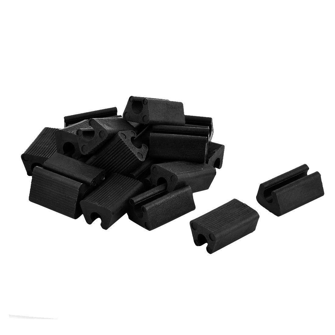 uxcell Uxcell Furniture Feet Plastic Rectangle Shaped Non-Slip Table Legs Tip Black 20pcs