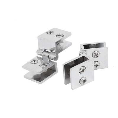 Harfington Uxcell Zinc Alloy 90 Degree Glass to Glass Door Hinge Glass Clamp Clips Holders 2pcs