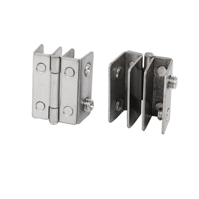Harfington Uxcell 5-8mm Thickness Adjustable Glass Door Double Clip Clamp Hinges 4PCS