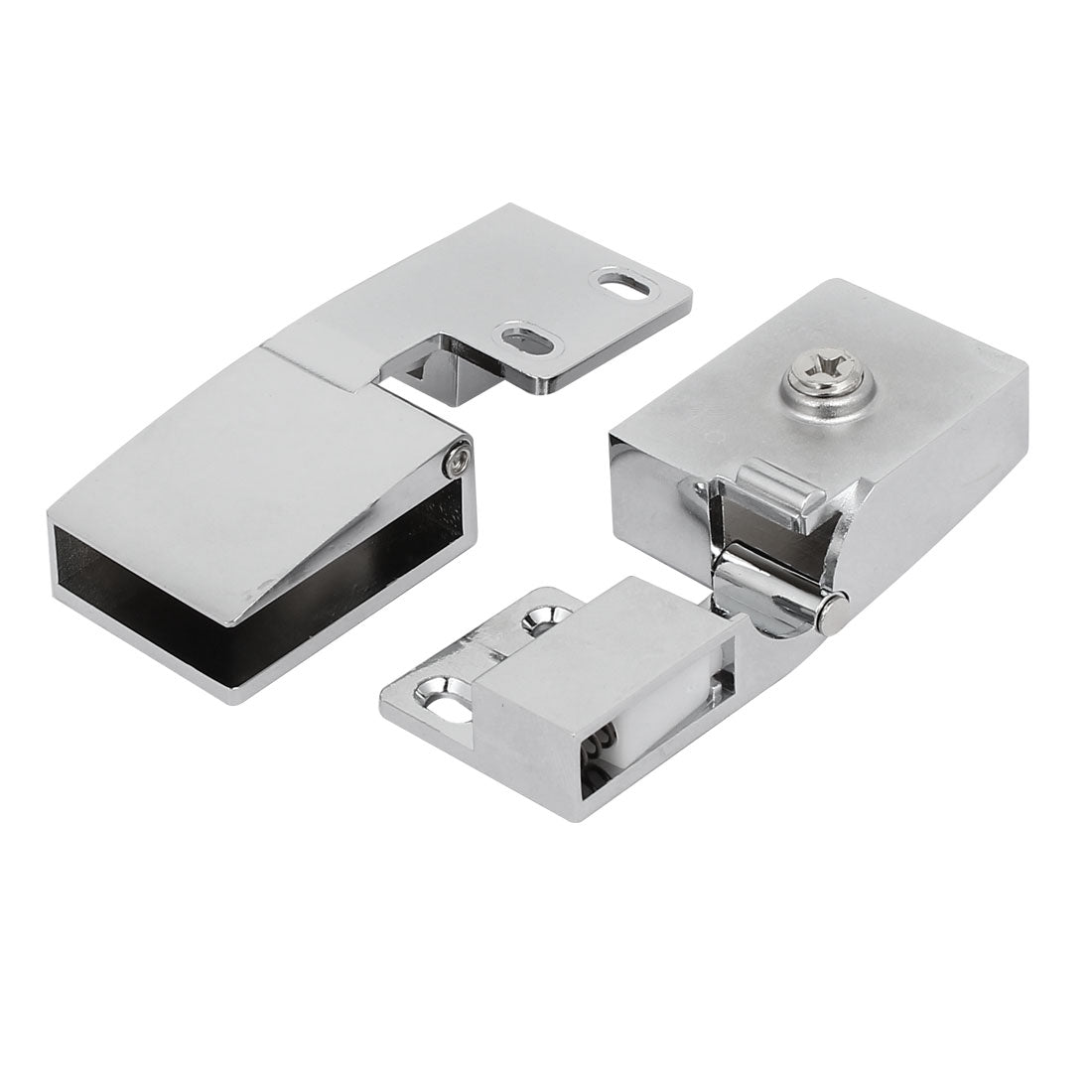 uxcell Uxcell 3mm-5mm Thick Metal Glossy Wall Mount Glass Holders Door Hinges Clamps Clips 1pairs