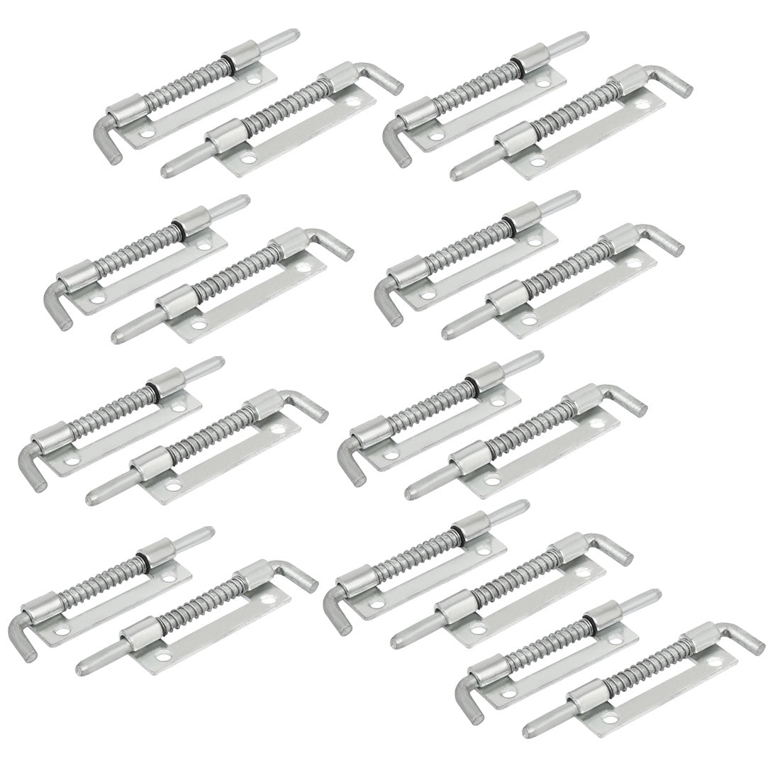 uxcell Uxcell 90mmx19mmx9.5mm Iron Zinc Plated Spring Loaded Barrel Bolt Latch 9 Pairs