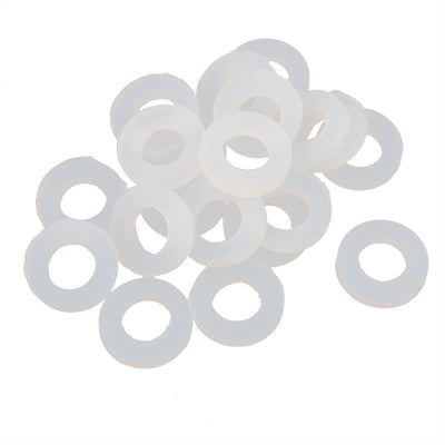 uxcell Uxcell 20pcs 19mm x 10mm x 3mm Silicone O Ring Seal Gaskets White for Pipe Tube Hose
