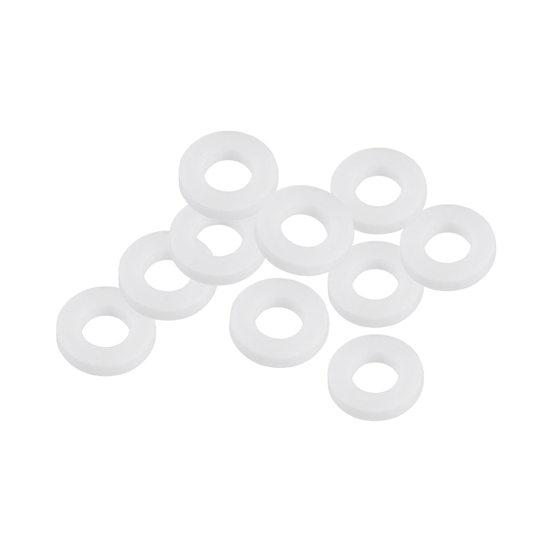 uxcell Uxcell PTFE Insulation Flat Spacer Washers Gasket Rings, Polytetrafluoroethylene Clear, Pack of 10