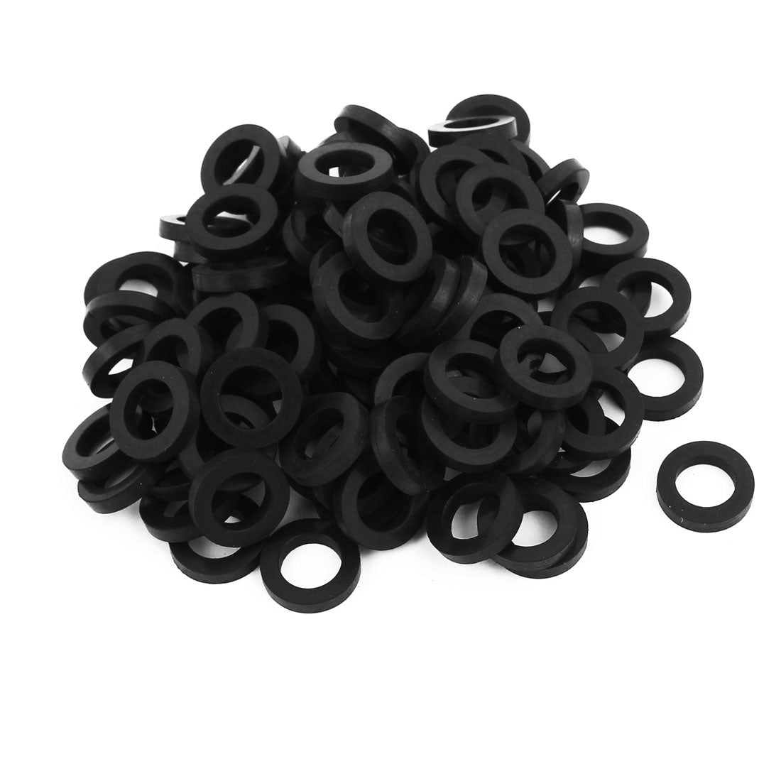 uxcell Uxcell Rubber Flat Washers, Inner Outer Diameter Thick, Pack of 100