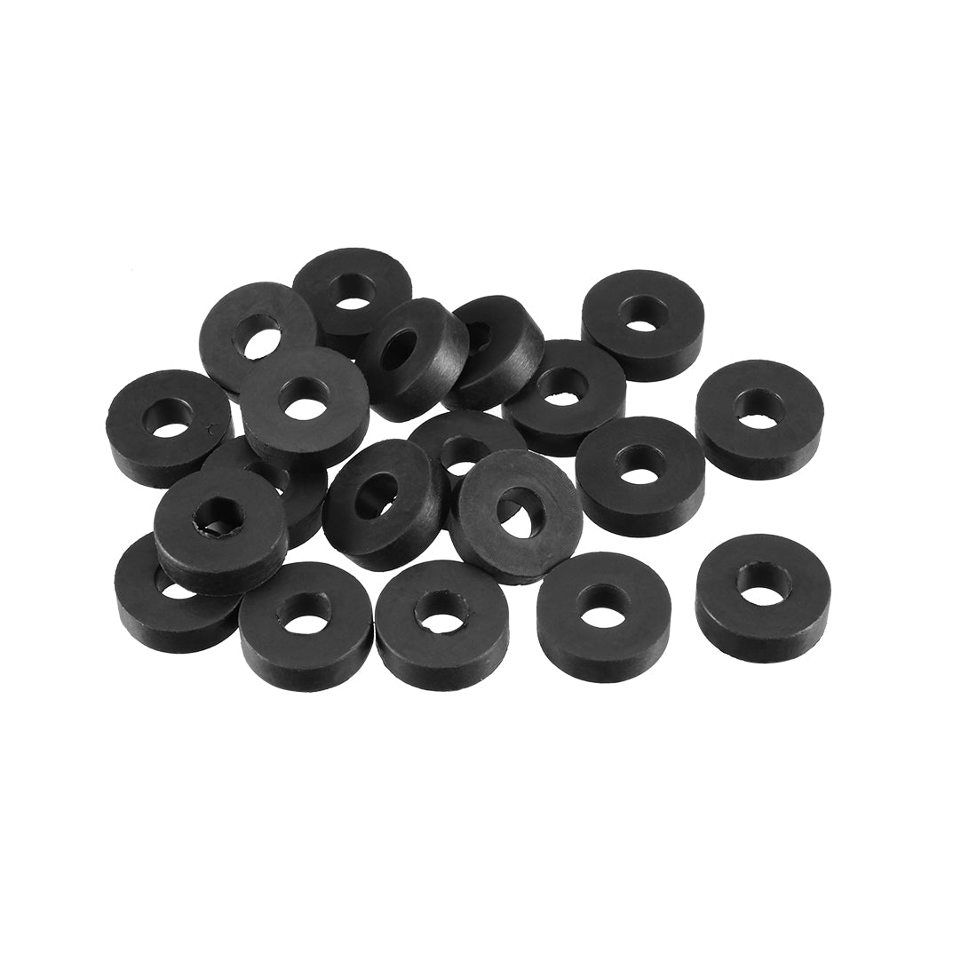 uxcell Uxcell Rubber Round Flat Washer Assortment Size Flat Washers, Black Pack of 20