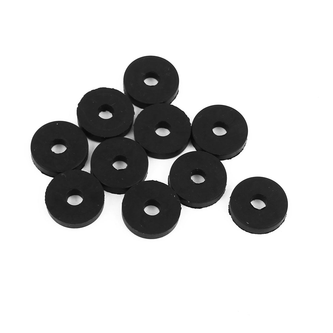 uxcell Uxcell Rubber Round Flat Washer Assortment Size Flat Washers, Black Pack of 10