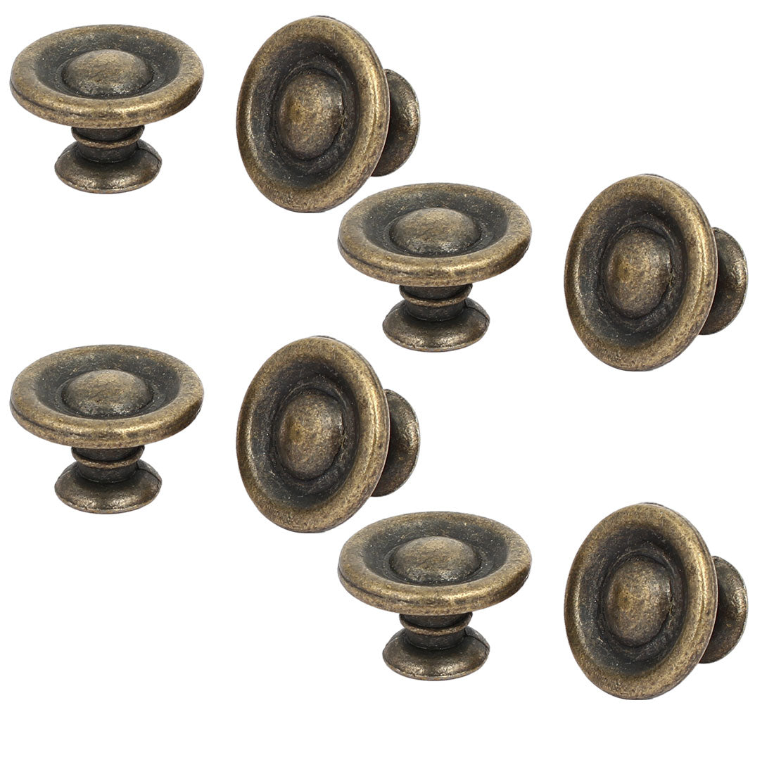 uxcell Uxcell Drawer Closet Single Hole Round Shape Pull Handle Knobs Bronze Tone 26x17mm 8pcs