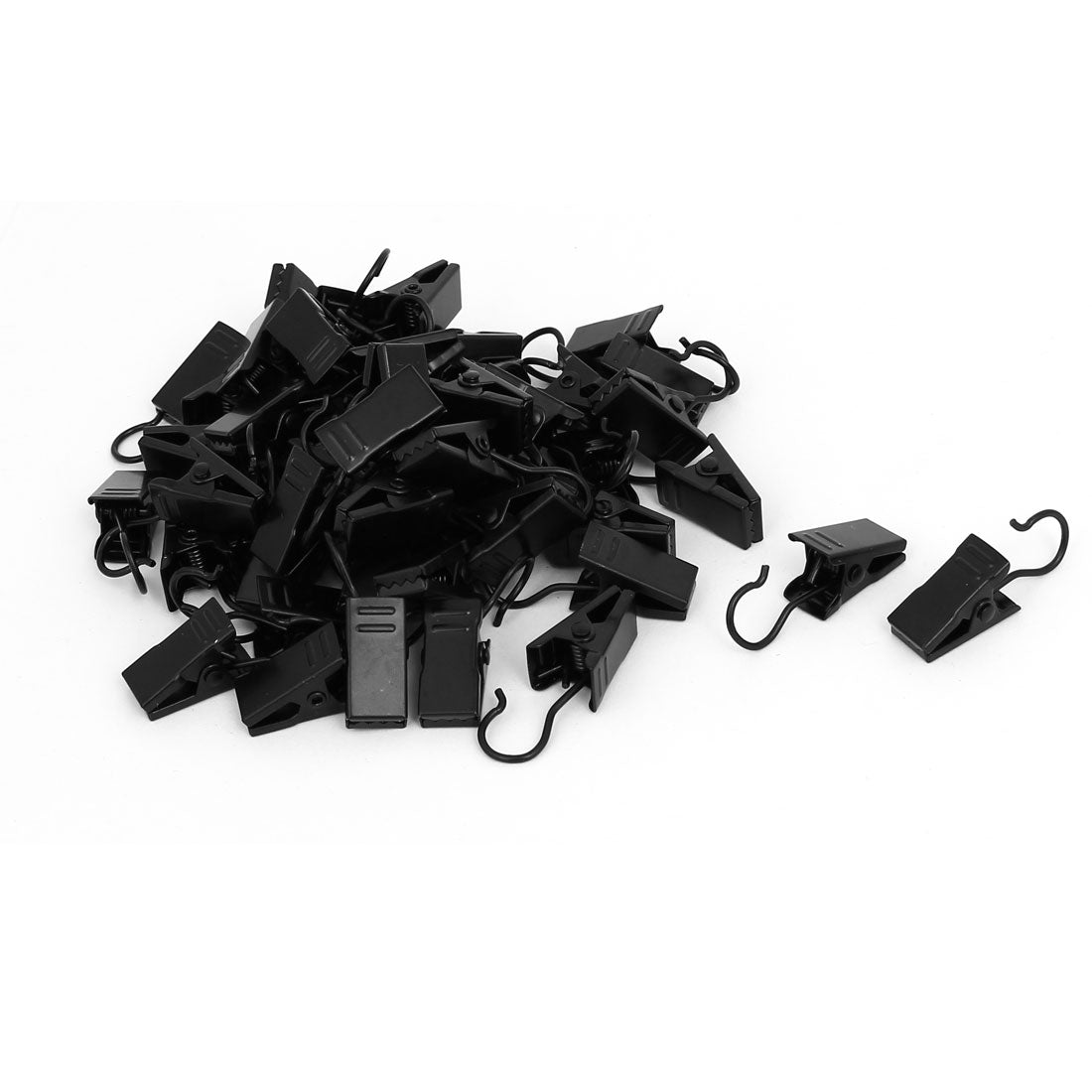 uxcell Uxcell Drapes Curtain Picture Spring Loaded Sawtooth Hanging Hooks Clips Black 50pcs