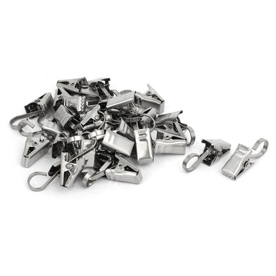 Harfington Uxcell Drapes Curtain Photo Stainless Steel Spring Loaded Sawtooth Clips Clamps 30pcs