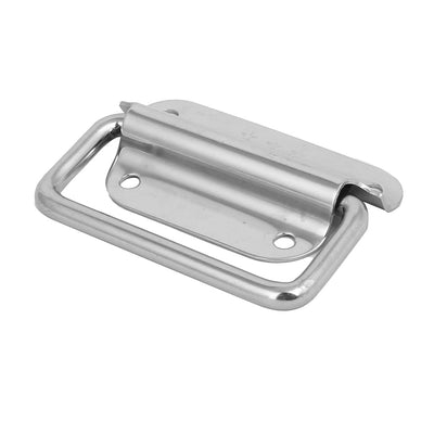 uxcell Uxcell Wooden Box Chest Case Metal Puller Handle Silver Tone 77x54x13mm