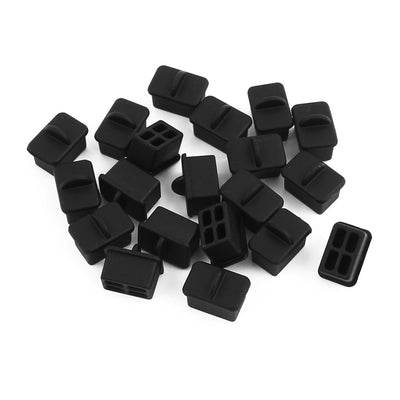 Harfington Uxcell 20Pcs SFP-A Black Silicone Anti-dust Stopper/Plug for Protect Data Port Of Devices