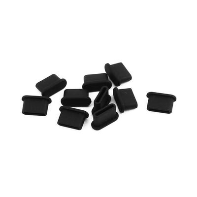 Harfington Uxcell 10Pcs TYPE-C Black Silicone Anti-dust Stopper/Plug for Protect Data Port Of Mobile Phone