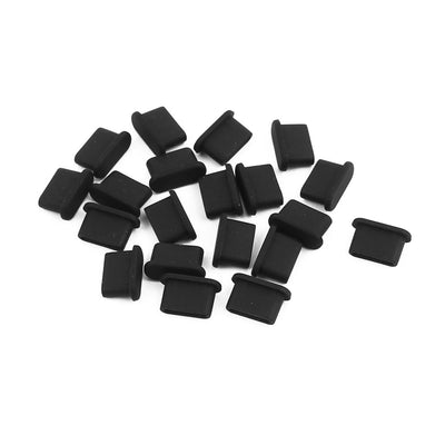 Harfington Uxcell 20Pcs TYPE-C Black Silicone Anti-dust Stopper/Plug for Protect Data Port Of Mobile Phone