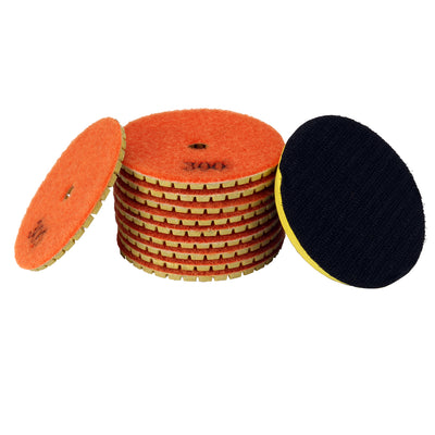 uxcell Uxcell 3-inch Diamond Wet Polishing Pad Disc Grit 300 10pcs for Granite Concrete Marble