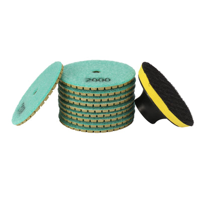 uxcell Uxcell 3-inch Diamond Wet Polishing Pad Disc Grit 2000 10pcs for Granite Stone Concrete