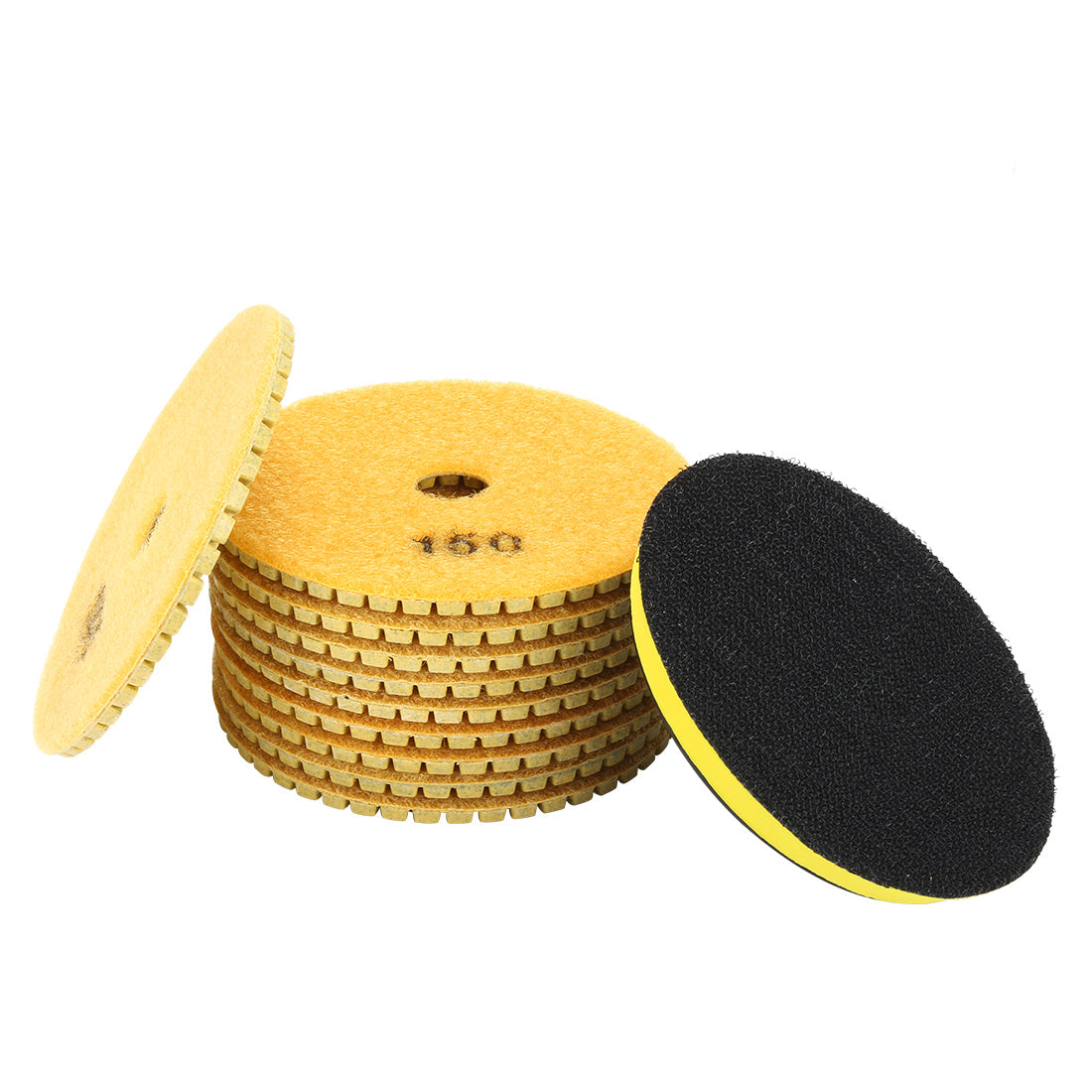 uxcell Uxcell 4" Diamond Wet Polishing Pad Disc Grit 150 10pcs for Granite Concrete Marble